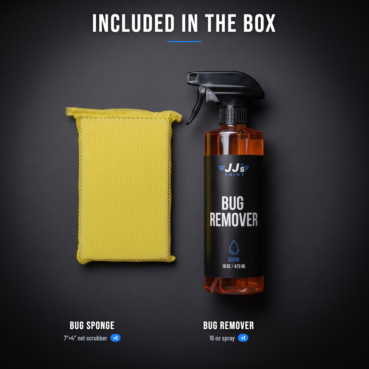 Included in the box: net bug sponge