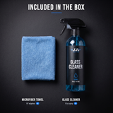 Included in the box: edgeless microfiber towel