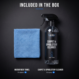 Included in the box: edgeless microfiber towel