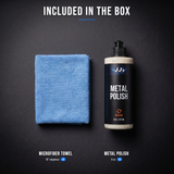 Included in the box: edgeless microfiber towel