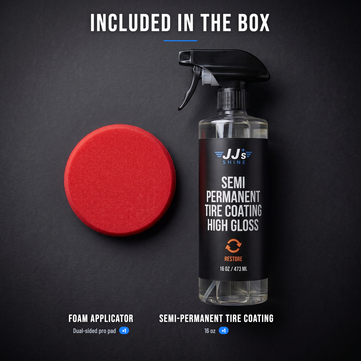 Included in the box: pro foam applicator
