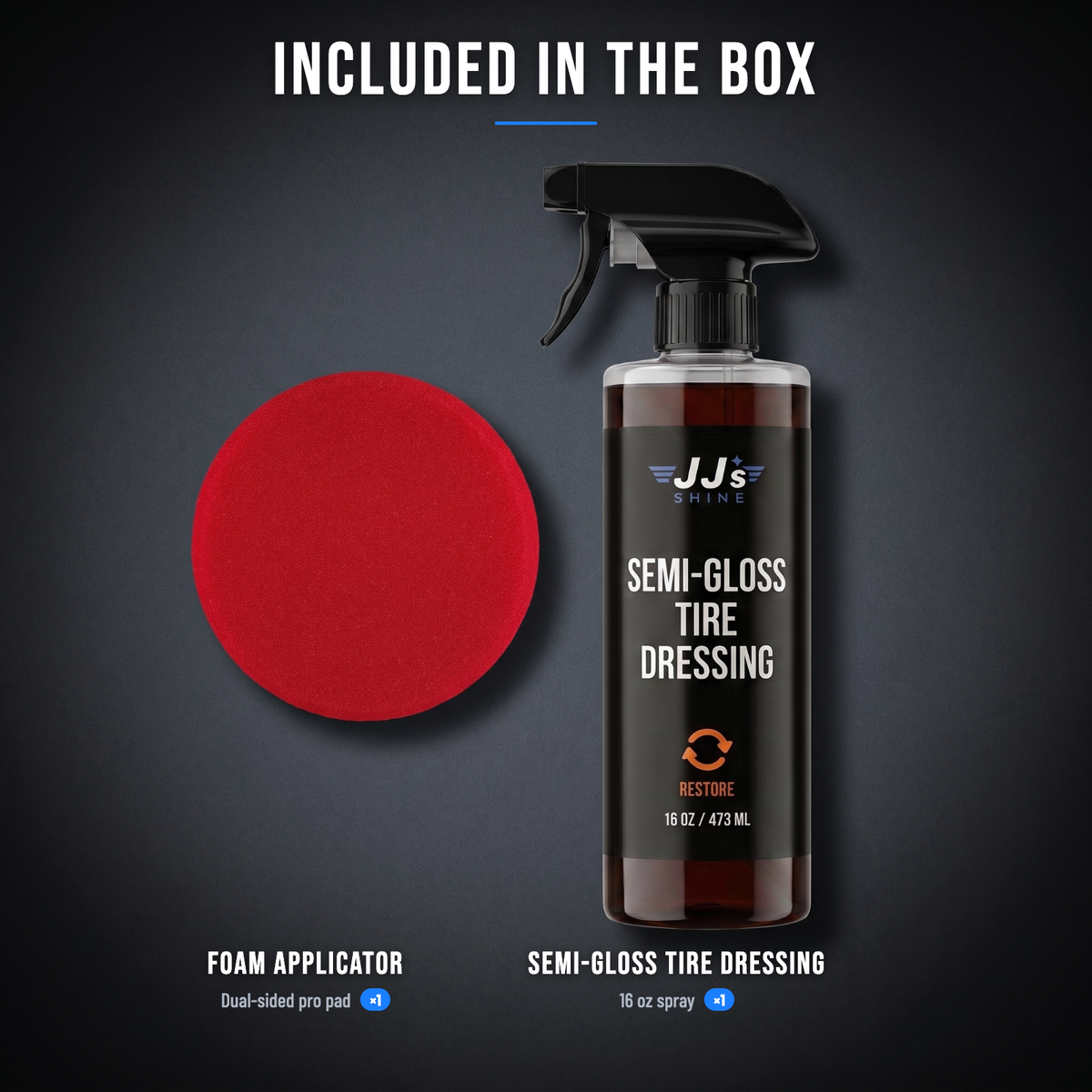 Included in the box: pro foam applicator